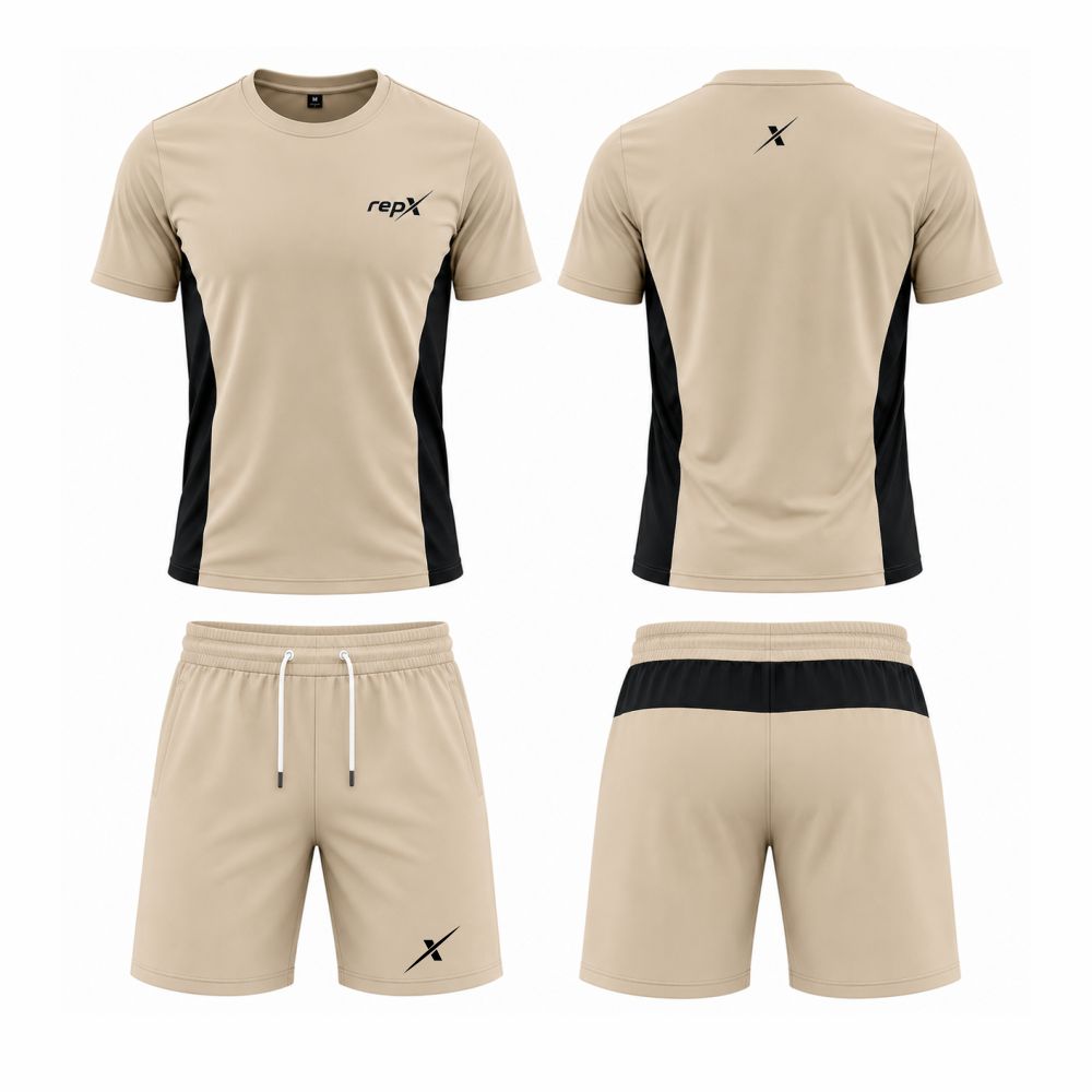 Repx Elite Panel Tee & Shorts Set - Beige