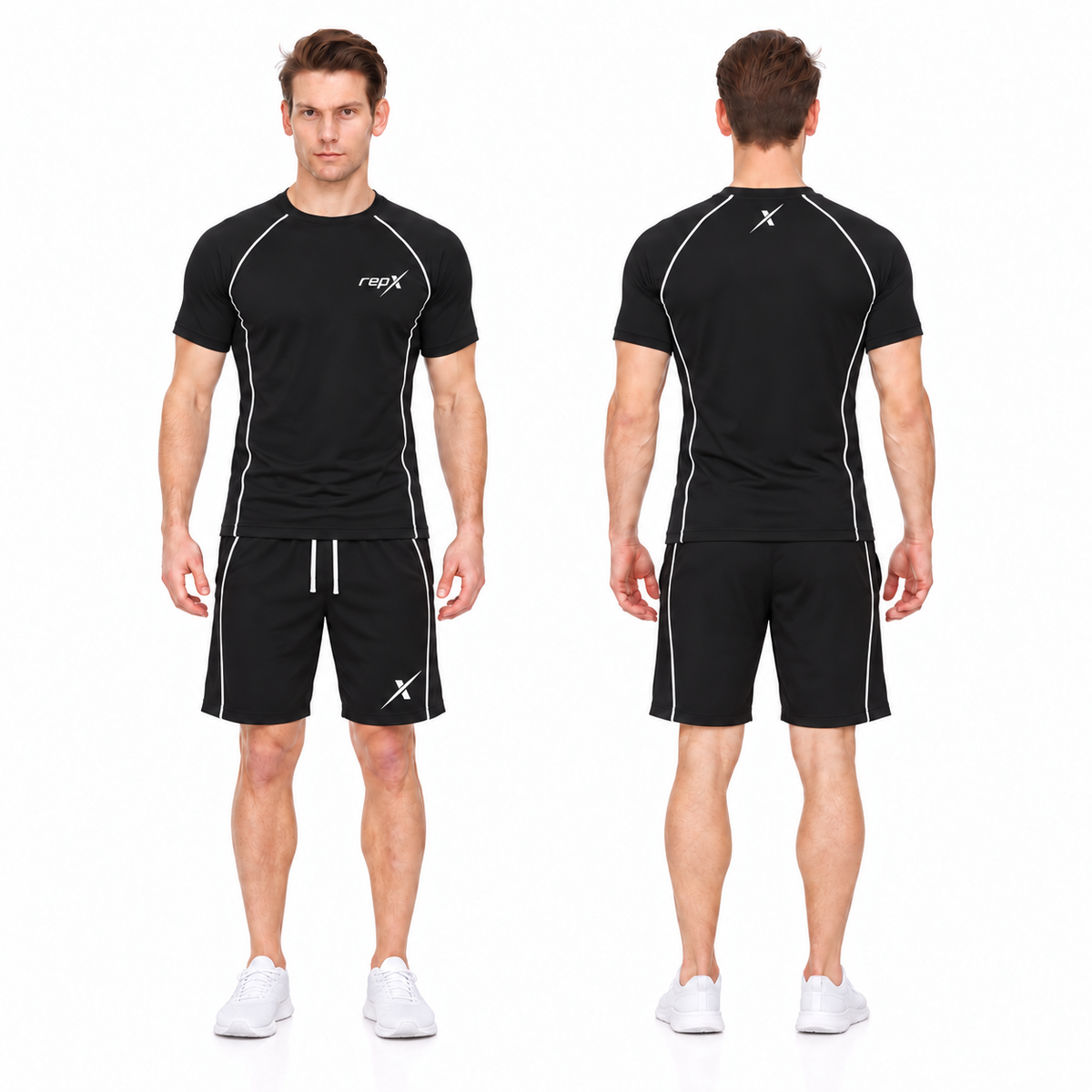 Repx Casual Performance Tee & Shorts Set - Black