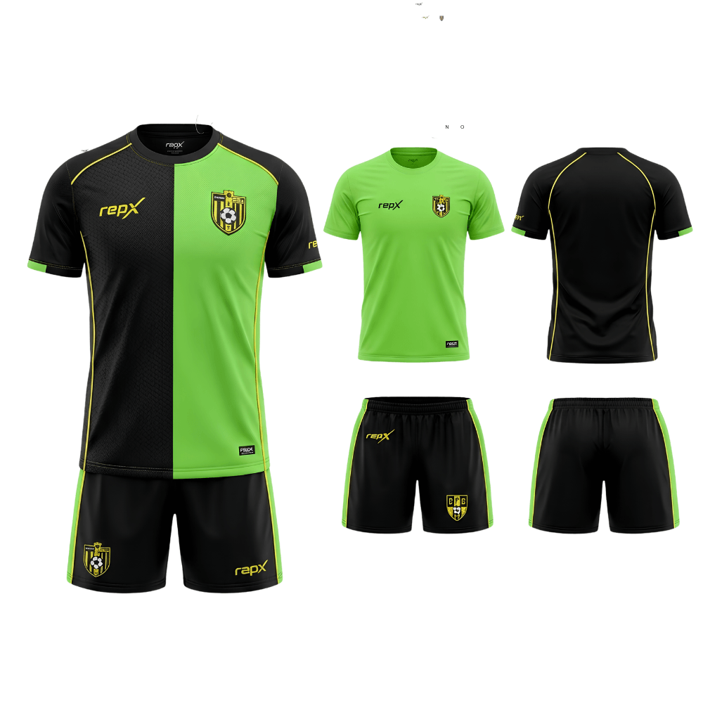 Bright Green & Black Football Jersey Kit Premium Custom Soccer Uniform Set ( AWAY KIT )