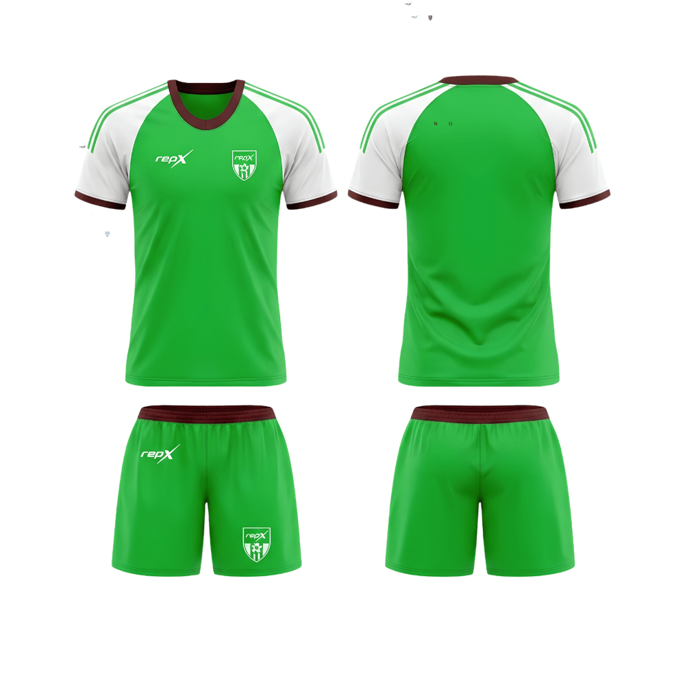 RepX Bright Green Football Jersey Kit | Custom Soccer Team Uniform Set ( AWAY KIT )
