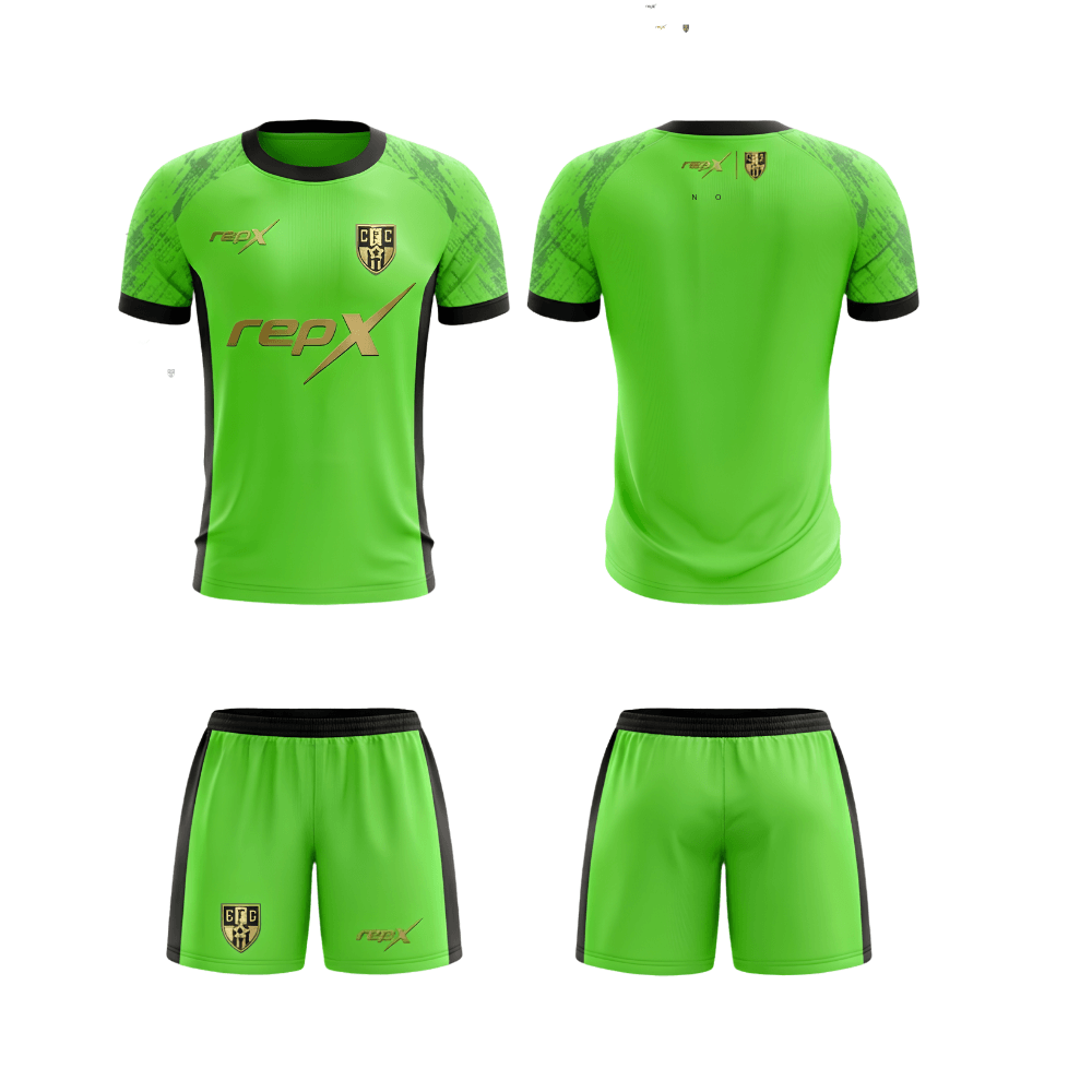 RepX Bright Green Football Jersey Kit | Custom Soccer Team Uniform Set ( AWAY KIT )