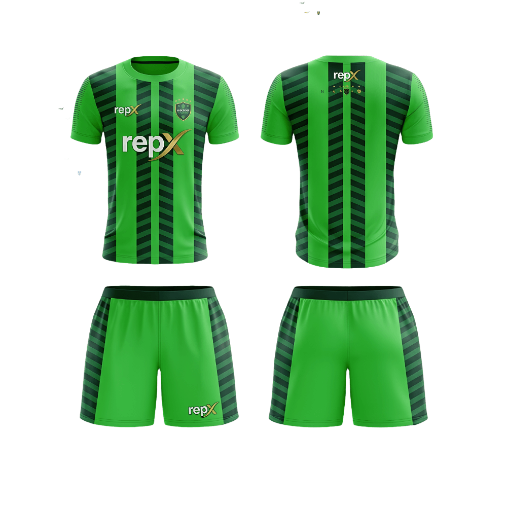 RepX Bright Green Football Jersey Kit | Custom Soccer Team Uniform Set ( AWAY KIT )