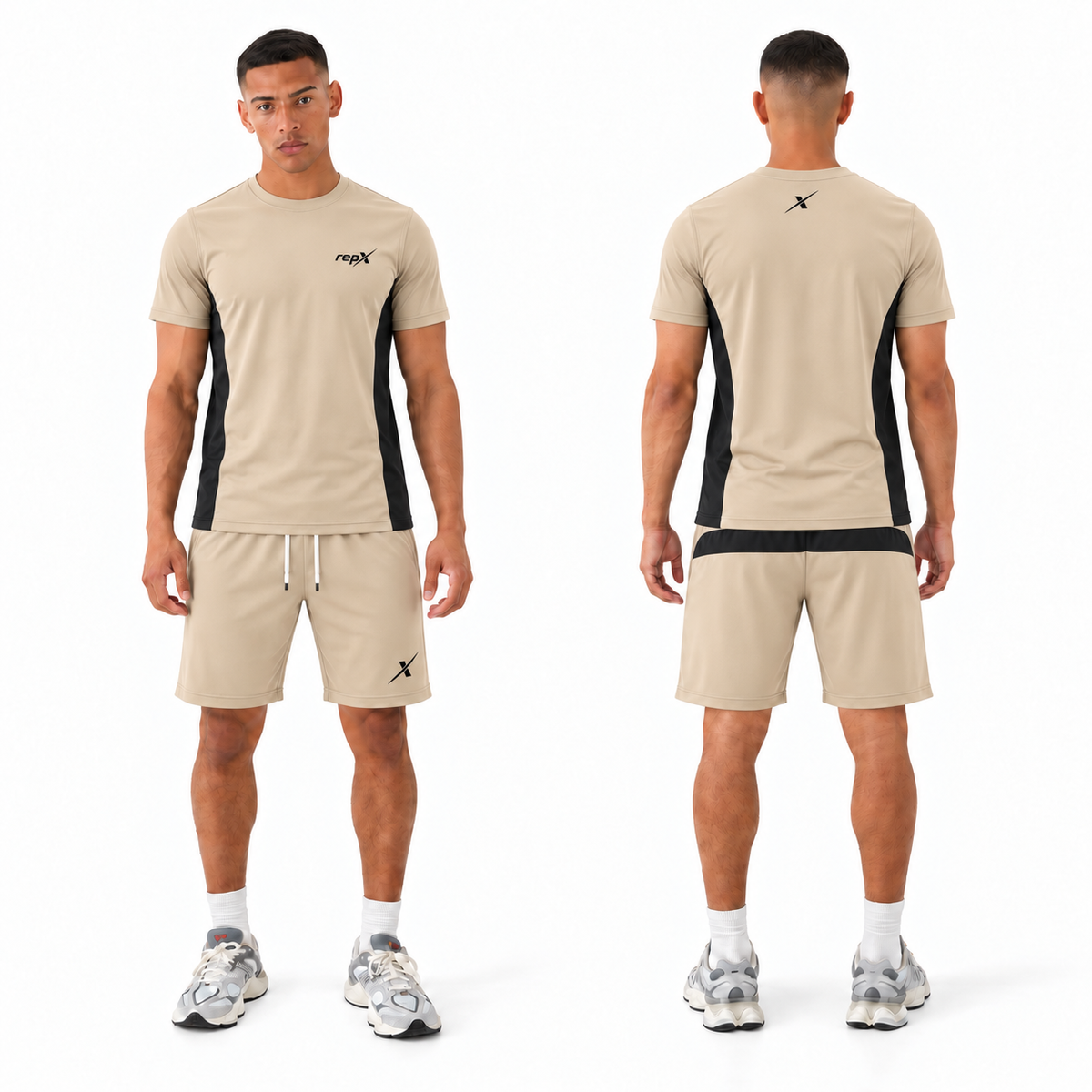Repx Elite Panel Tee & Shorts Set - Beige