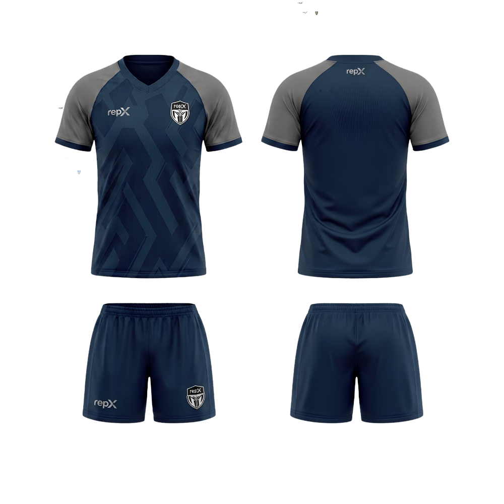RepX Dark Blue Football Jersey Kit | Custom Soccer Team Uniform Set (HOME KIT )