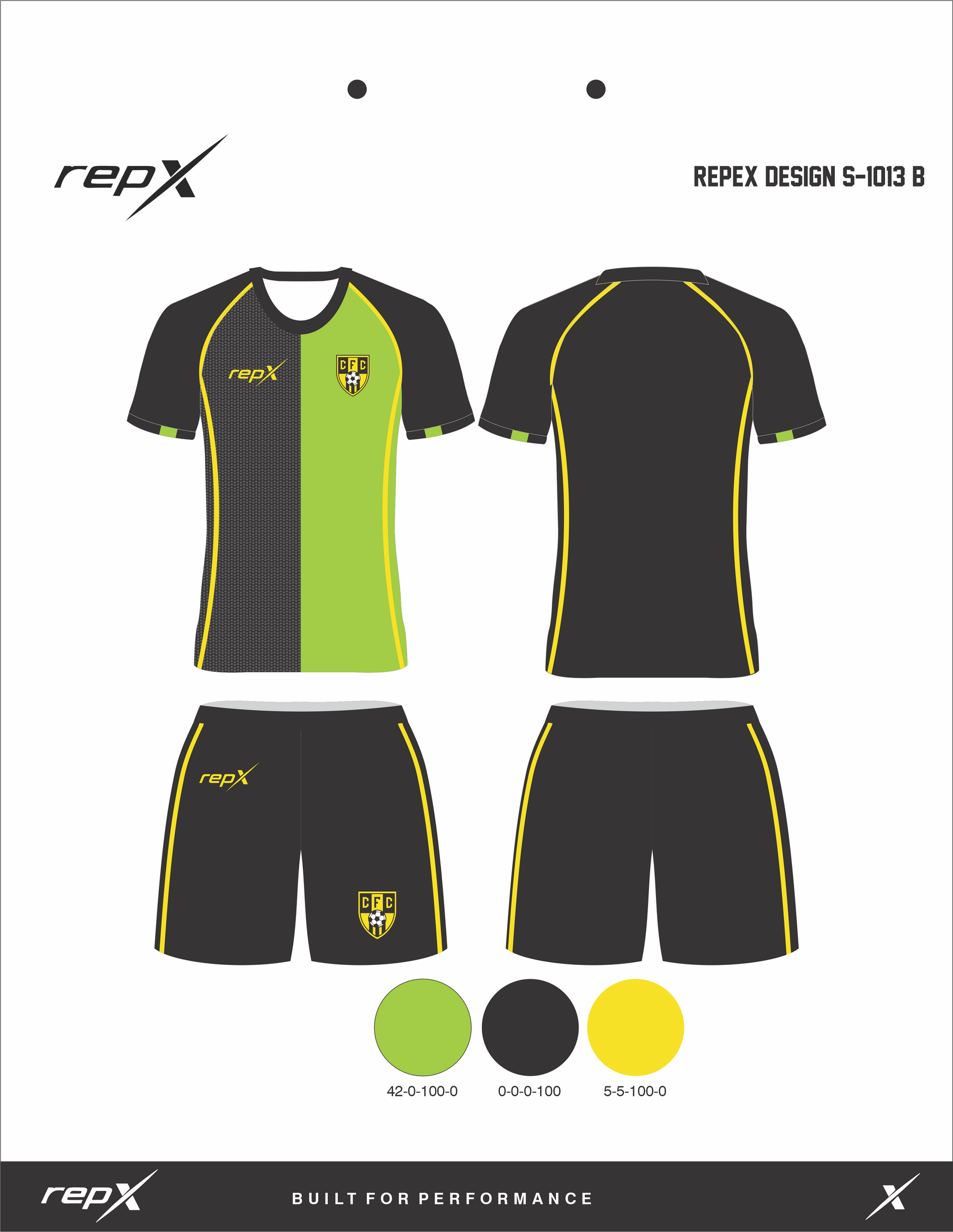 Premium Custom Soccer Jersey & Shorts Football Kit repX - DESIGN 1