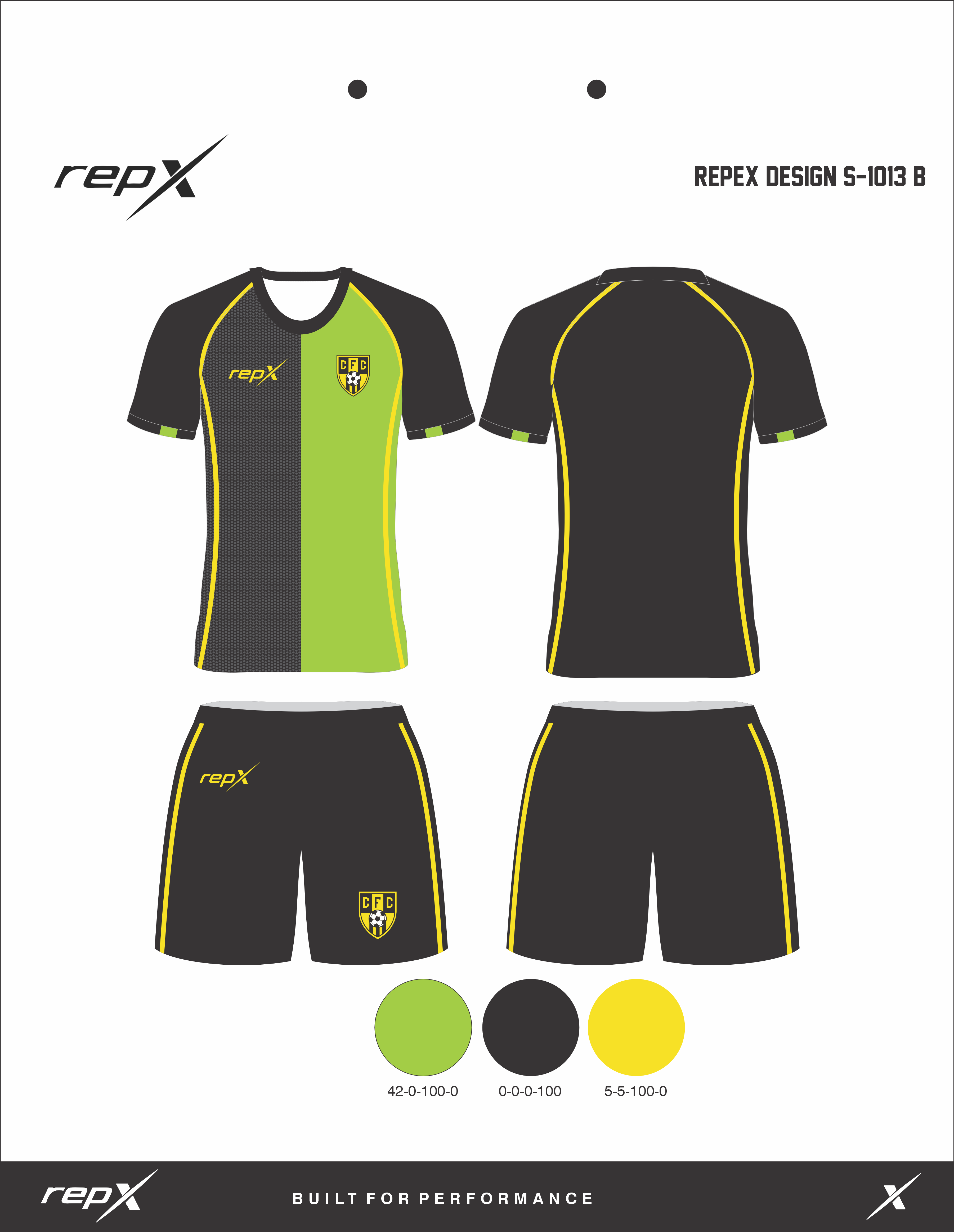 Premium Custom Soccer Jersey & Shorts Football Kit repX - DESIGN 1