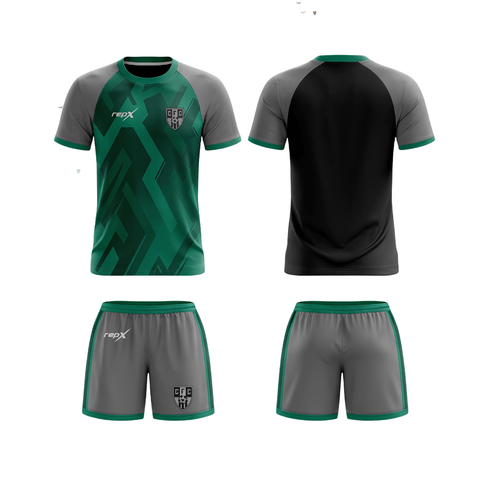 RepX Emerald Green Football Jersey Kit | Custom Soccer Team Uniform Set ( AWAY KIT )