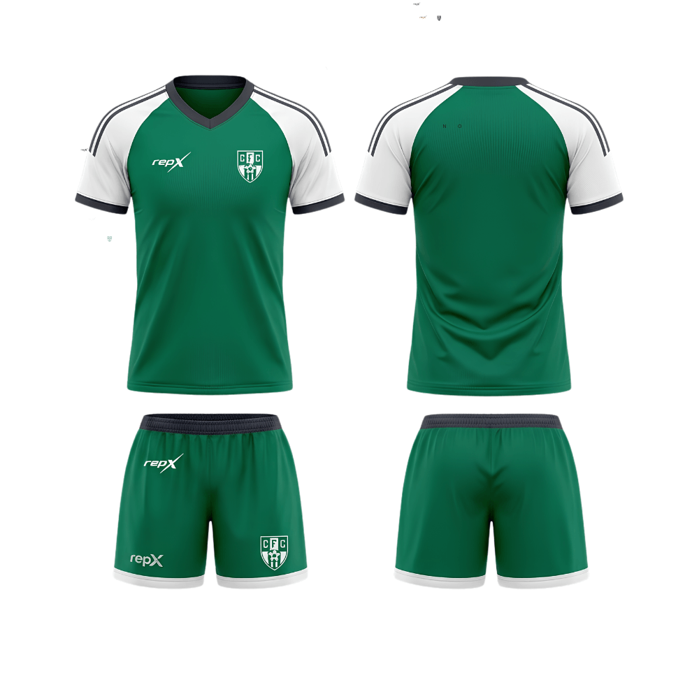 RepX Emerald Green Football Jersey Kit | Custom Soccer Team Uniform Set ( AWAY KIT )