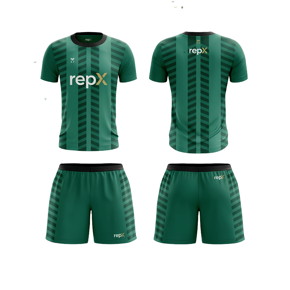 RepX Emerald Green Football Jersey Kit | Custom Soccer Team Uniform Set ( AWAY KIT )