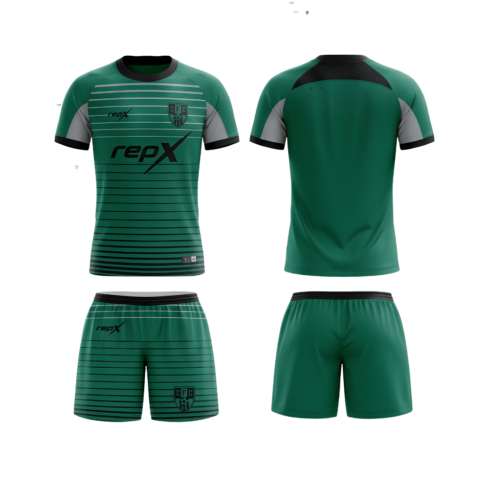 RepX Emerald Green Football Jersey Kit | Custom Soccer Team Uniform Set ( AWAY KIT )