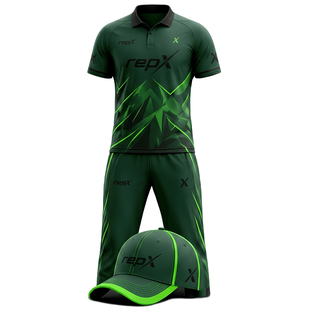 RepX Forest Neon Green Cricket Kit | Custom Cricket Team Uniform | Premium Cricket Jersey & Trousers