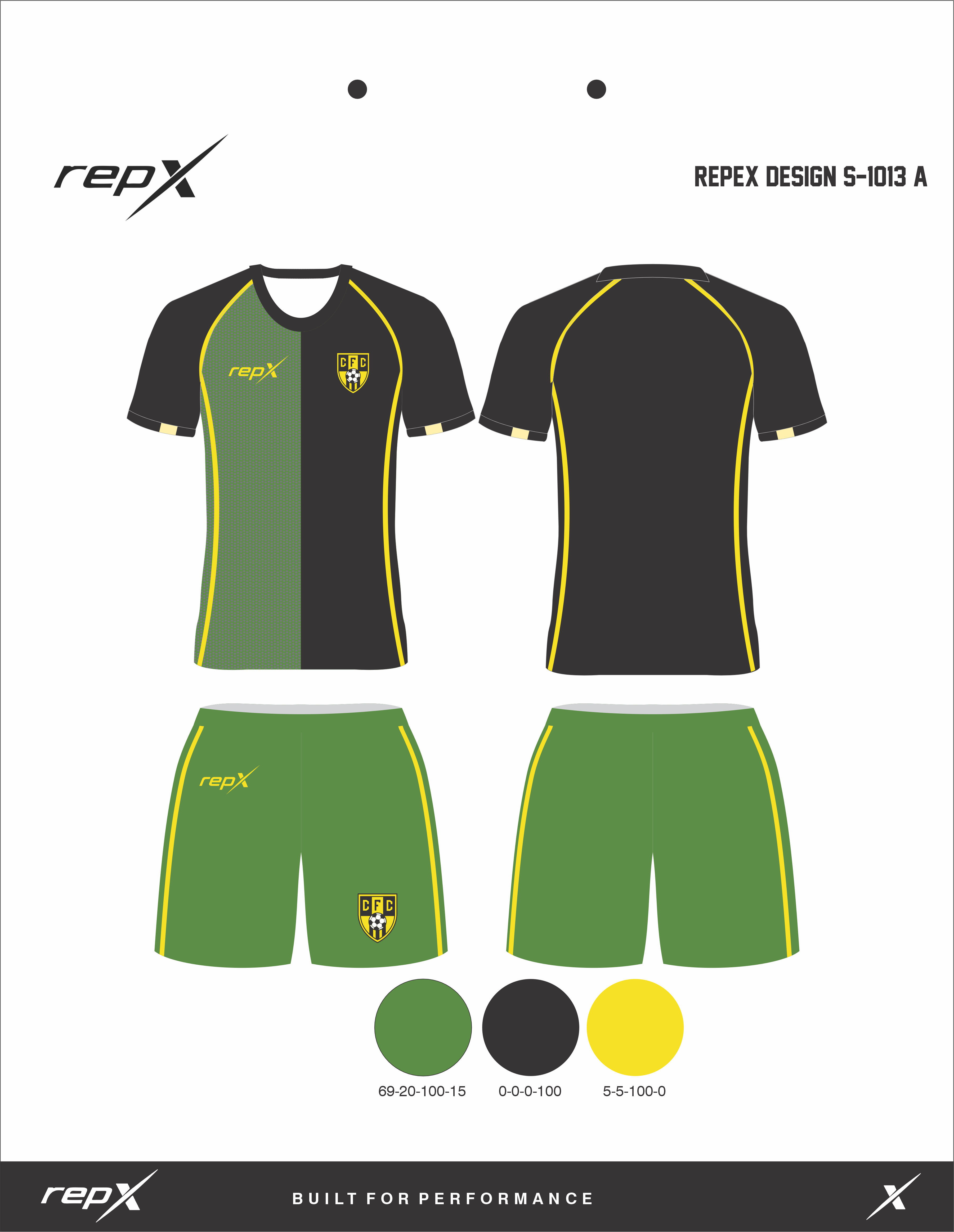 Premium Custom Soccer Jersey & Shorts Football Kit repX - DESIGN 1