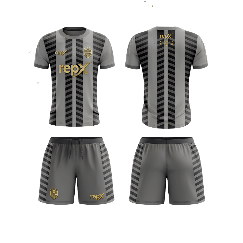 RepX Medium Grey Football Jersey Kit | Custom Soccer Team Uniform Set ( AWAY KIT )