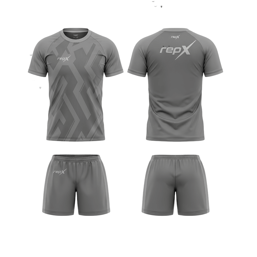 RepX Medium Grey Football Jersey Kit | Custom Soccer Team Uniform Set ( AWAY KIT )