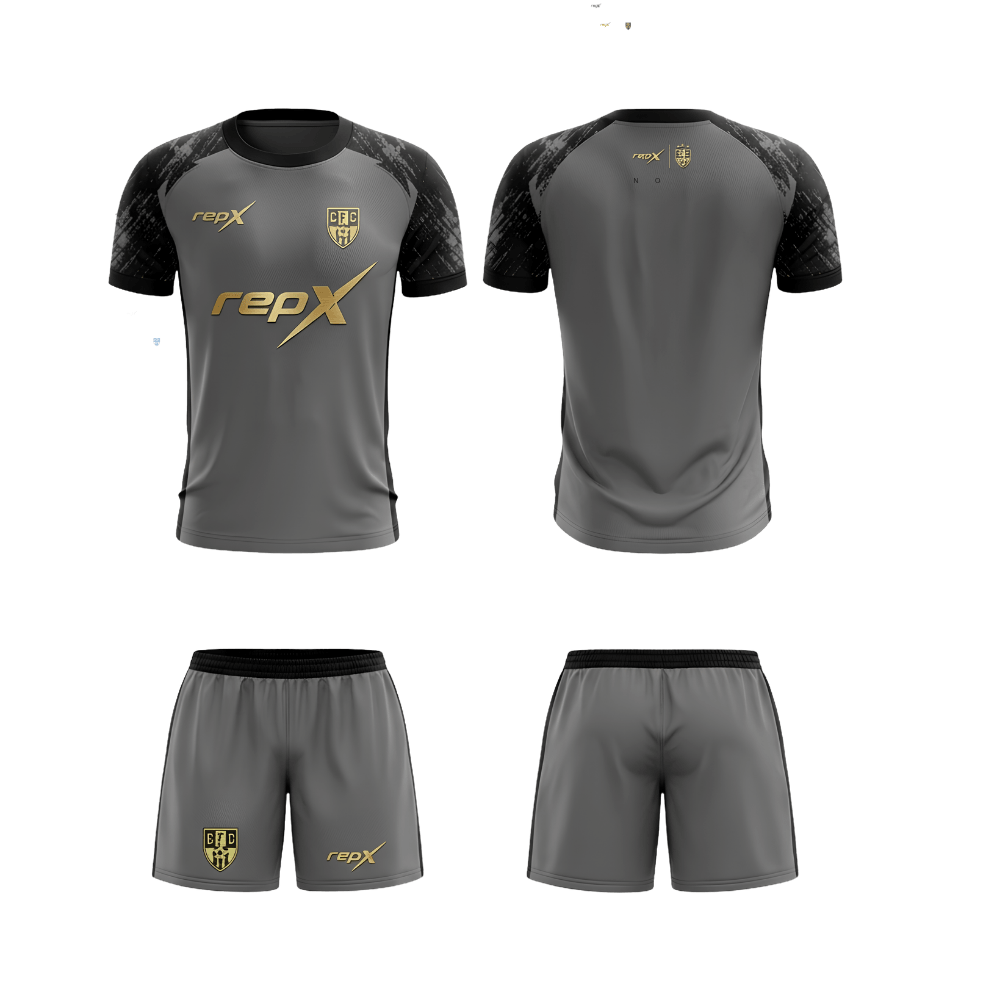 RepX Medium Grey Football Jersey Kit | Custom Soccer Team Uniform Set ( AWAY KIT )