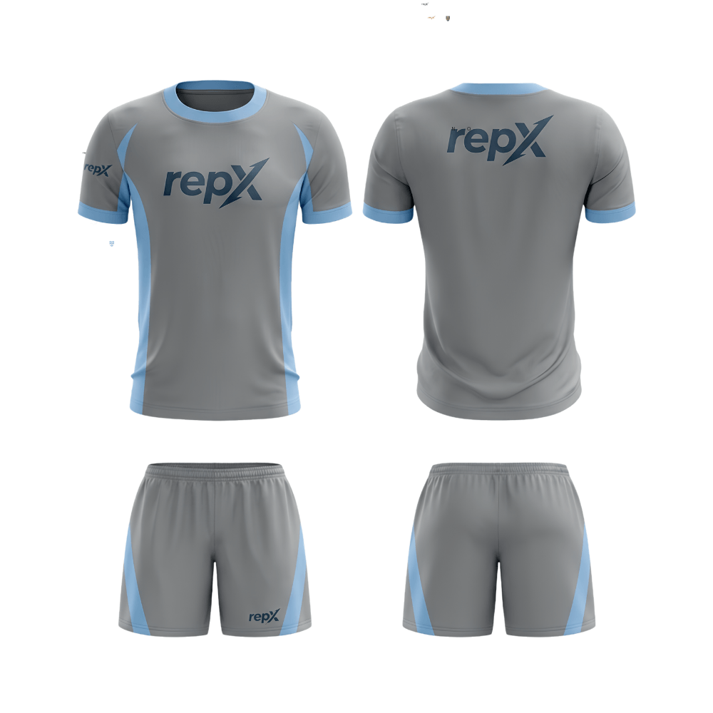 Medium Grey Football Jersey Kit | Custom Soccer Team Uniform Set ( AWAY KIT )