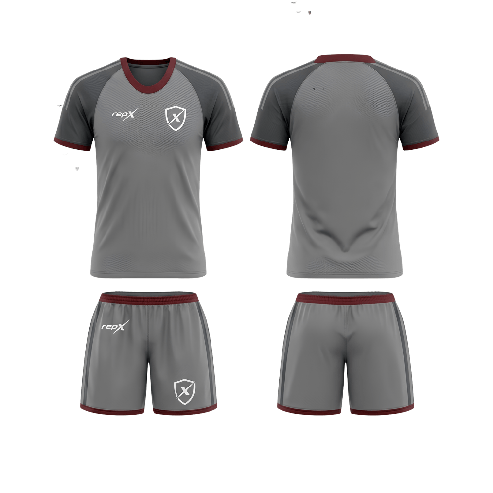 RepX Medium Grey Football Jersey Kit | Custom Soccer Team Uniform Set ( AWAY KIT )