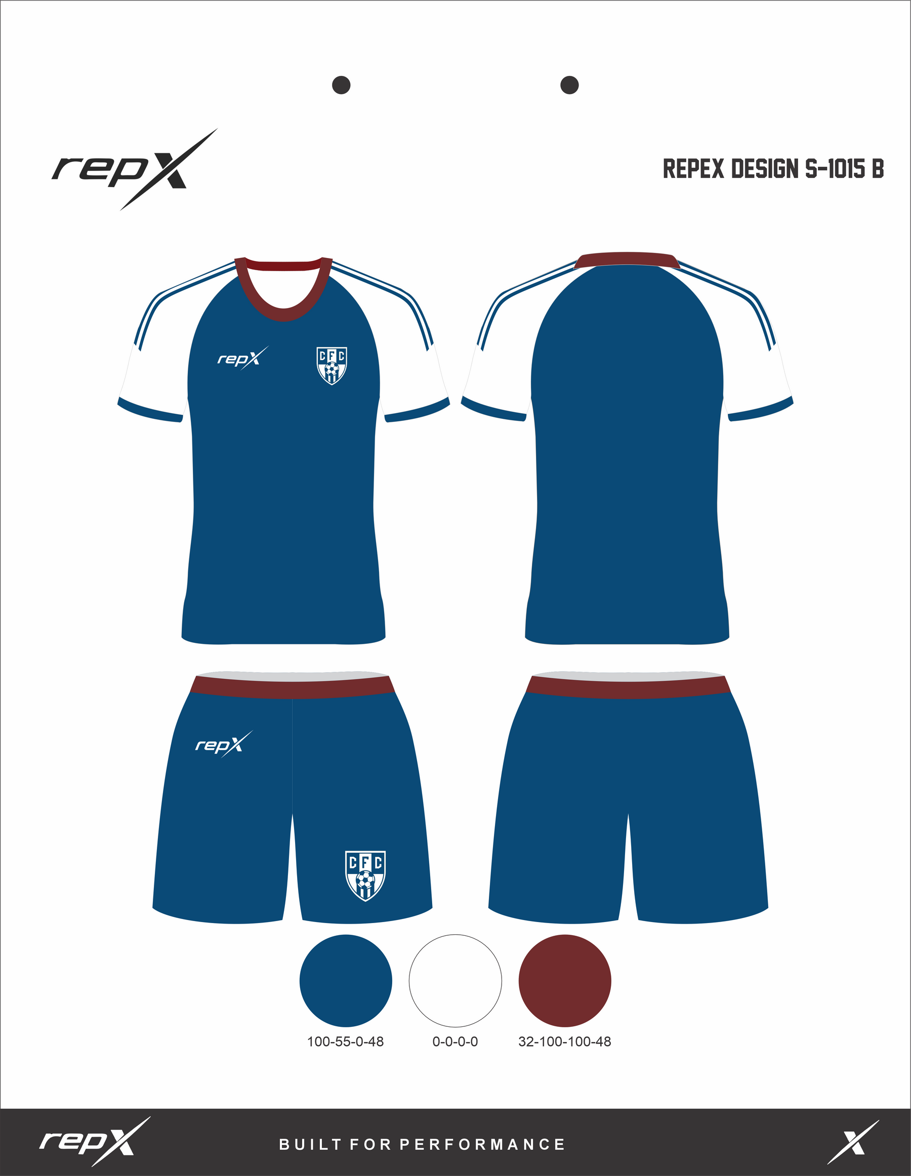 Premium Custom Soccer Jersey & Shorts Football Kit repX - DESIGN 5