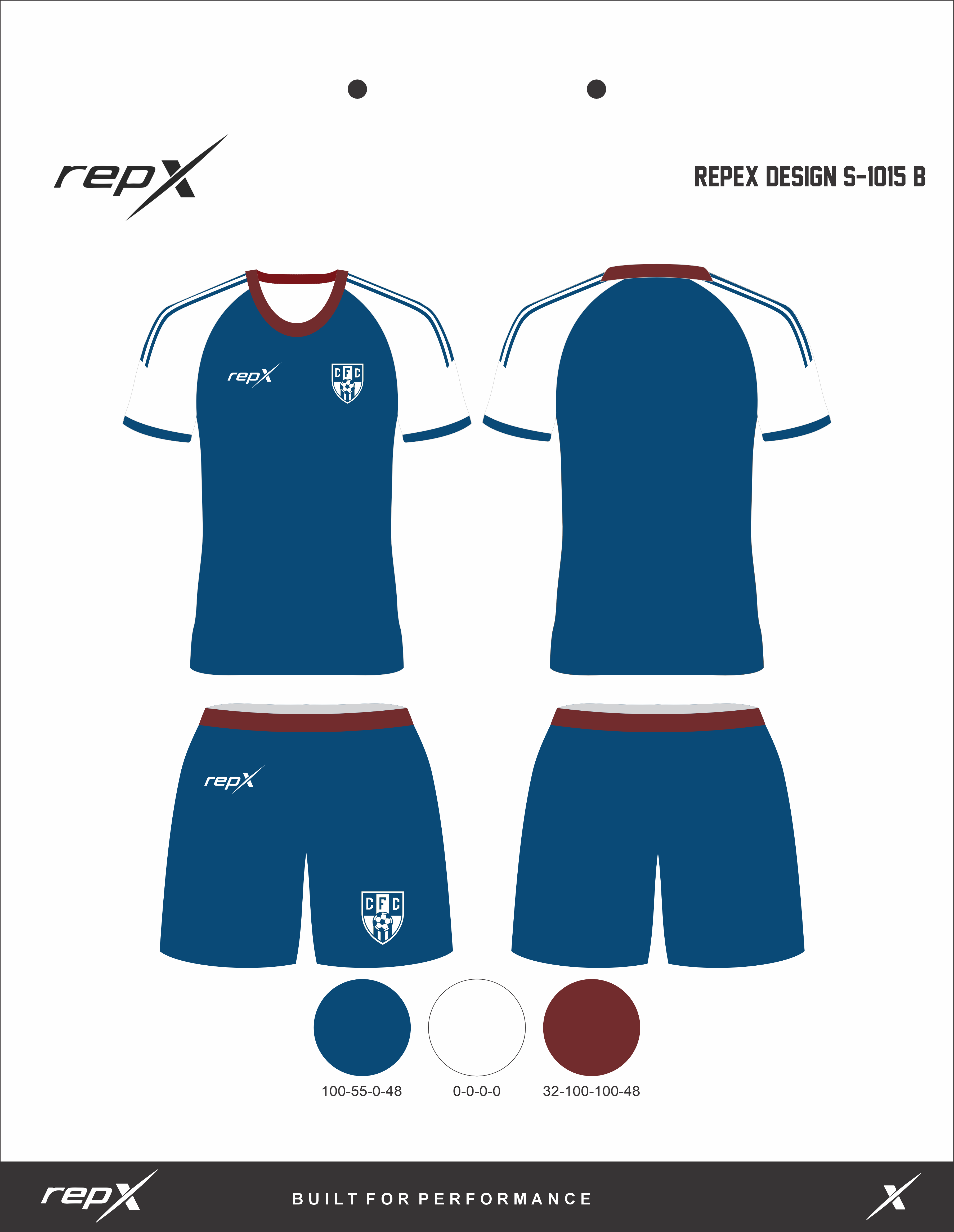 Premium Custom Soccer Jersey & Shorts Football Kit repX - DESIGN 5