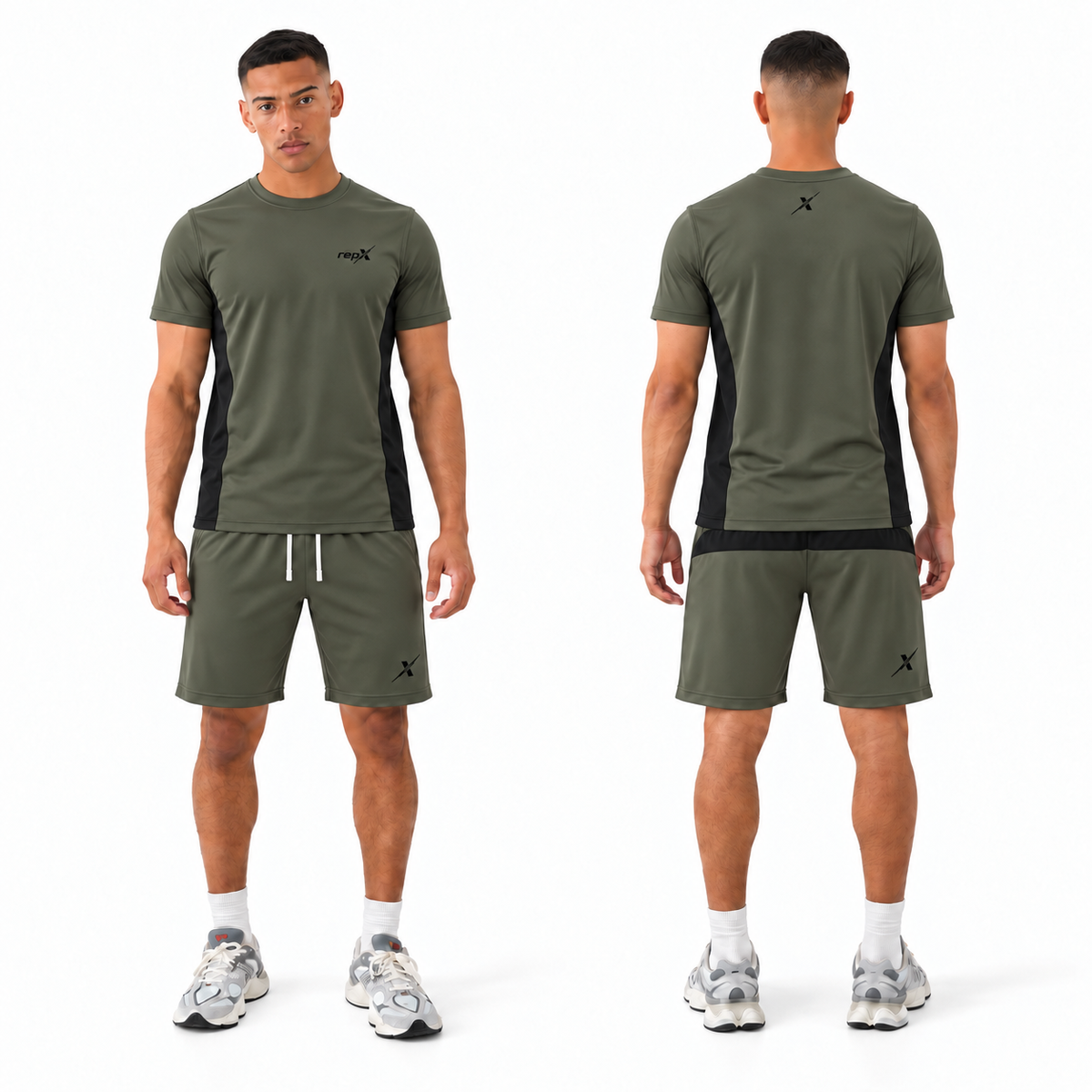 Repx Elite Panel Tee & Shorts Set - Olive Green