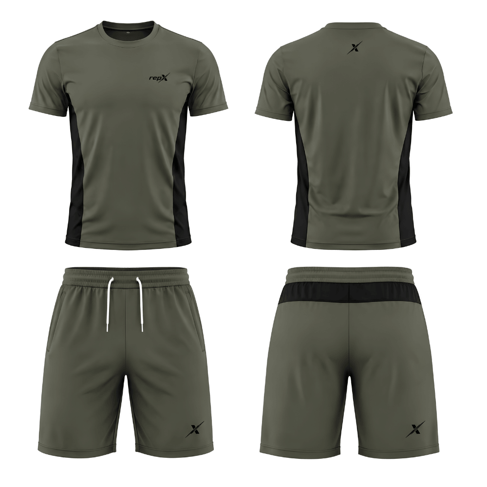 Repx Elite Panel Tee & Shorts Set - Olive Green