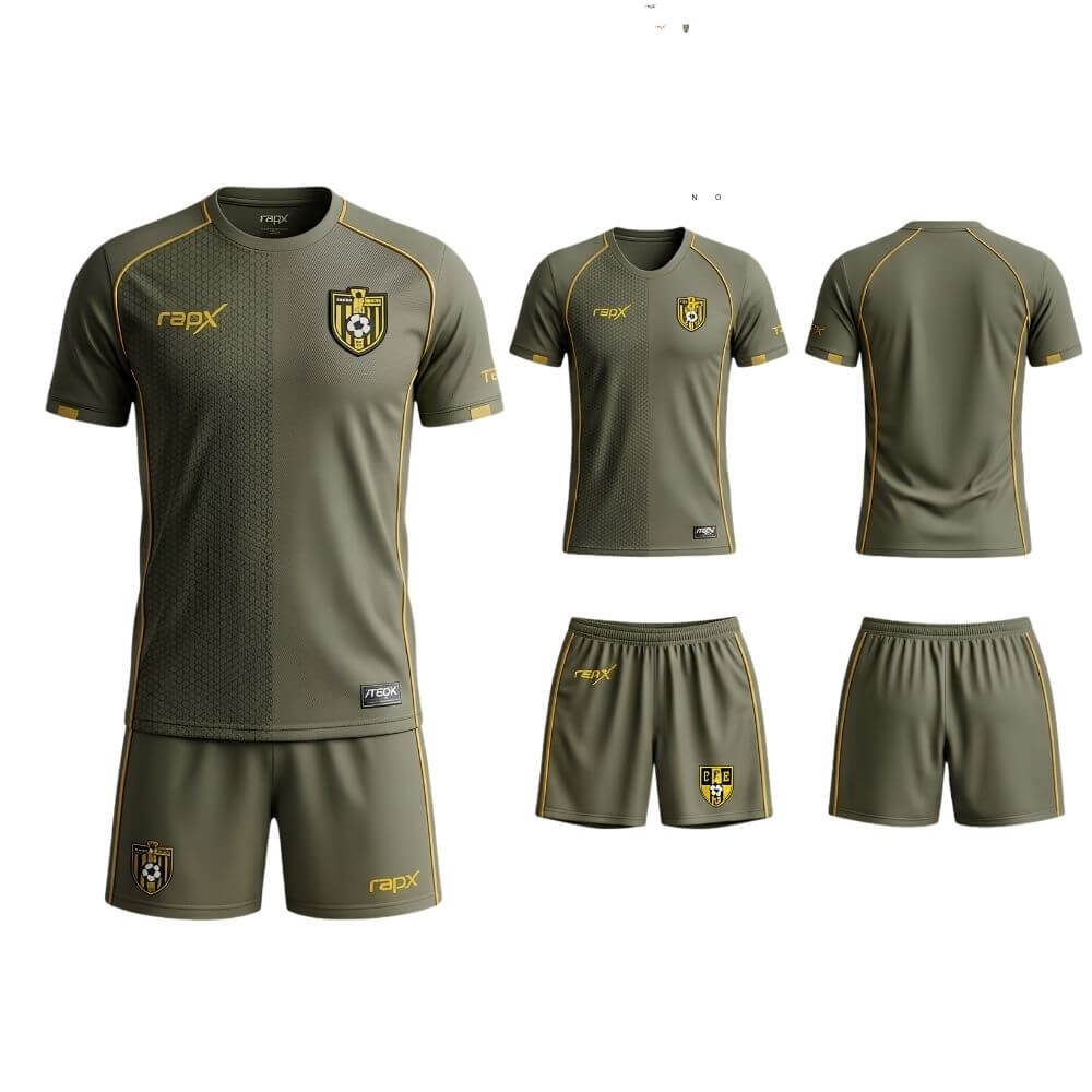 Olive Grey Football Jersey Kit | Premium Custom Soccer Uniform Set ( AWAY KIT )
