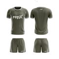 Olive Grey Football Jersey Kit | Custom Soccer Team Uniform Set ( AWAY KIT )