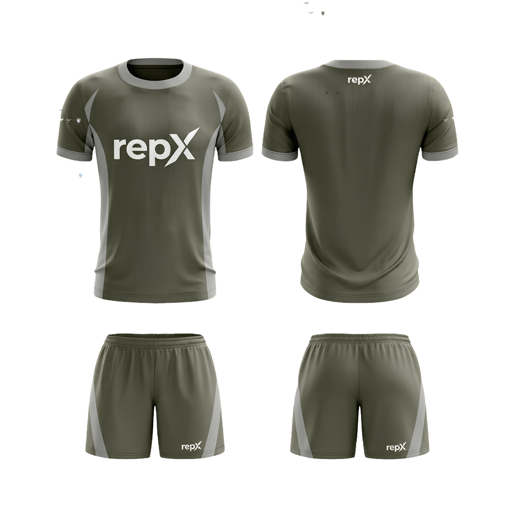 Olive Grey Football Jersey Kit | Custom Soccer Team Uniform Set ( AWAY KIT )