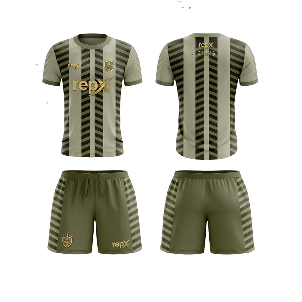 RepX Olive Grey Football Jersey Kit | Custom Soccer Team Uniform Set ( AWAY KIT )