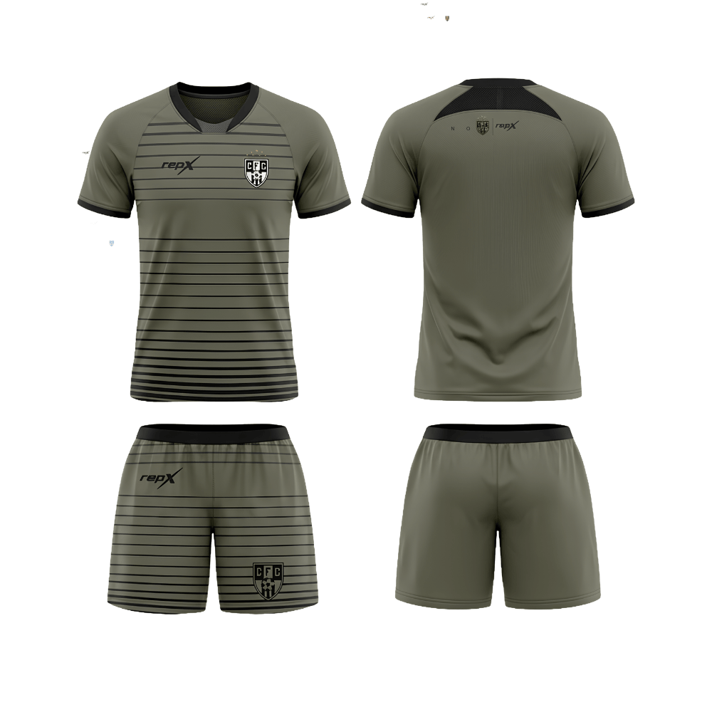 RepX Olive Grey Football Jersey Kit | Custom Soccer Team Uniform Set ( AWAY KIT )