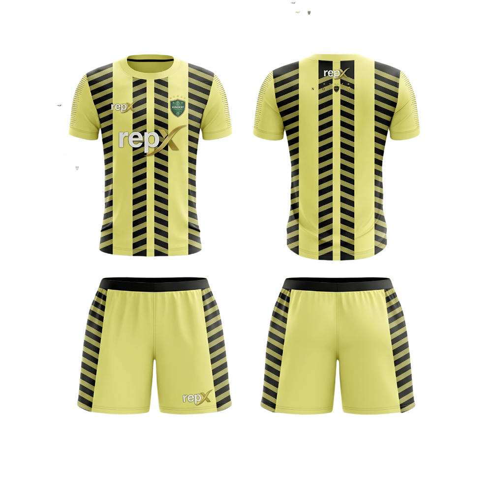 RepX Pastel Yellow Football Jersey Kit | Custom Soccer Team Uniform Set ( AWAY KIT )