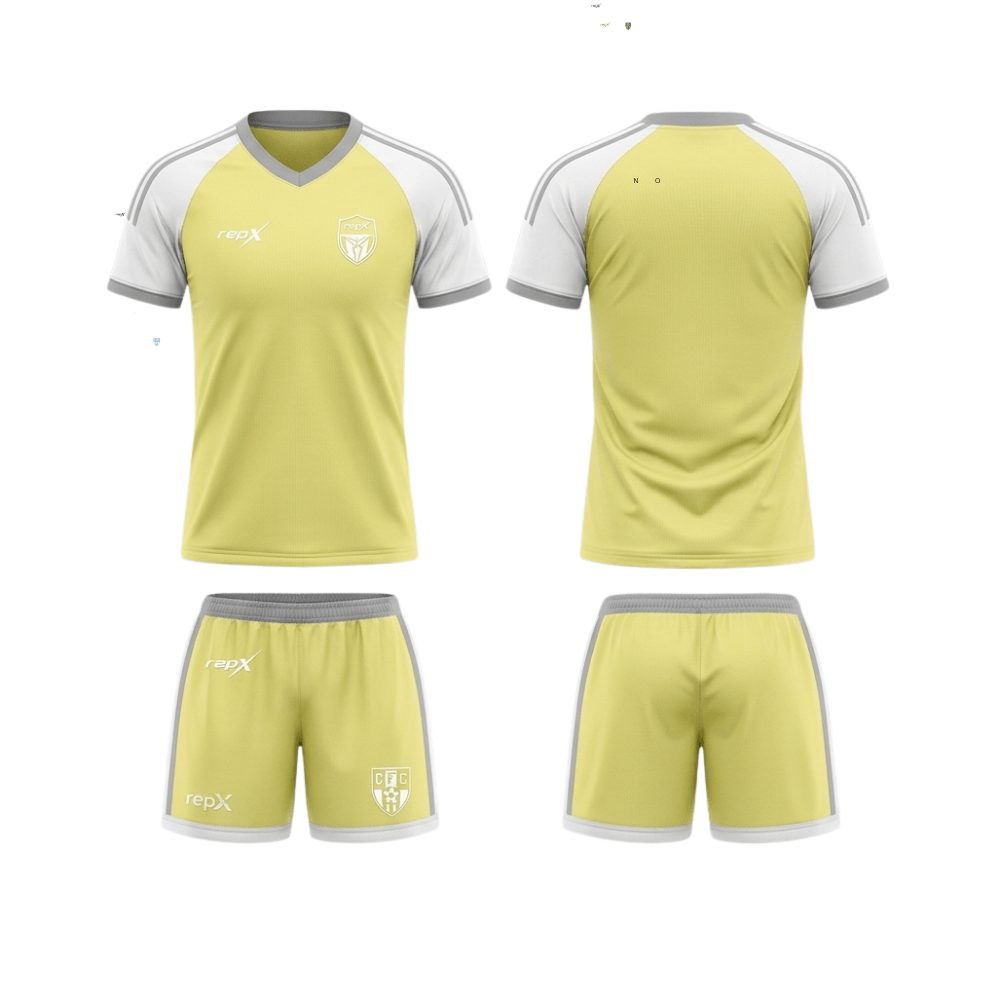 RepX Pastel Yellow Football Jersey Kit | Custom Soccer Team Uniform Set ( AWAY KIT )