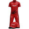 RepX Red Black Cricket Kit | Custom Cricket Team Uniform | Premium Cricket Jersey & Trousers