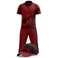 RepX Red Black Cricket Kit | Custom Cricket Team Uniform | Premium Cricket Jersey & Trousers