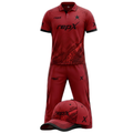 RepX Red Black Cricket Kit | Custom Cricket Team Uniform | Premium Cricket Jersey & Trousers