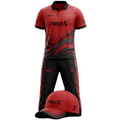 RepX Red Black Cricket Kit | Custom Cricket Team Uniform | Premium Cricket Jersey & Trousers