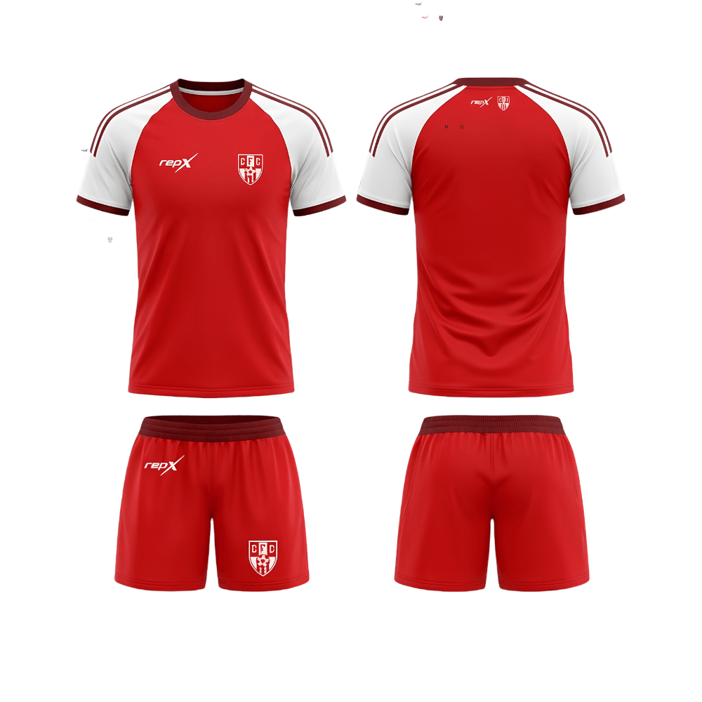 RepX Red Football Jersey Kit | Custom Soccer Team Uniform Set ( HOME KIT )