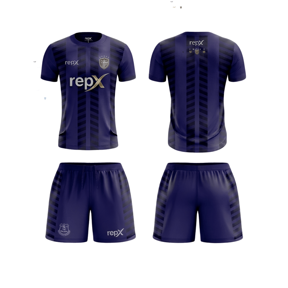 RepX Royal Purple Football Jersey Kit | Custom Soccer Team Uniform Set ( HOME KIT )