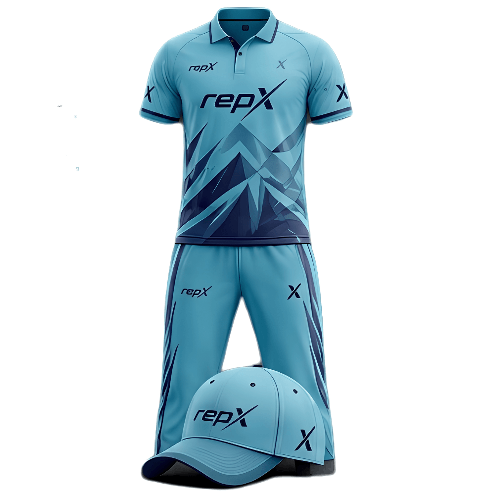 RepX Sea Blue Navy Cricket Kit | Custom Cricket Team Uniform | Premium Cricket Jersey & Trousers