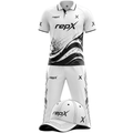 RepX White Black Cricket Kit | Custom Cricket Team Uniform | Premium Cricket Jersey & Trousers