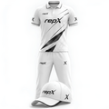 RepX White Black Cricket Kit | Custom Cricket Team Uniform | Premium Cricket Jersey & Trousers