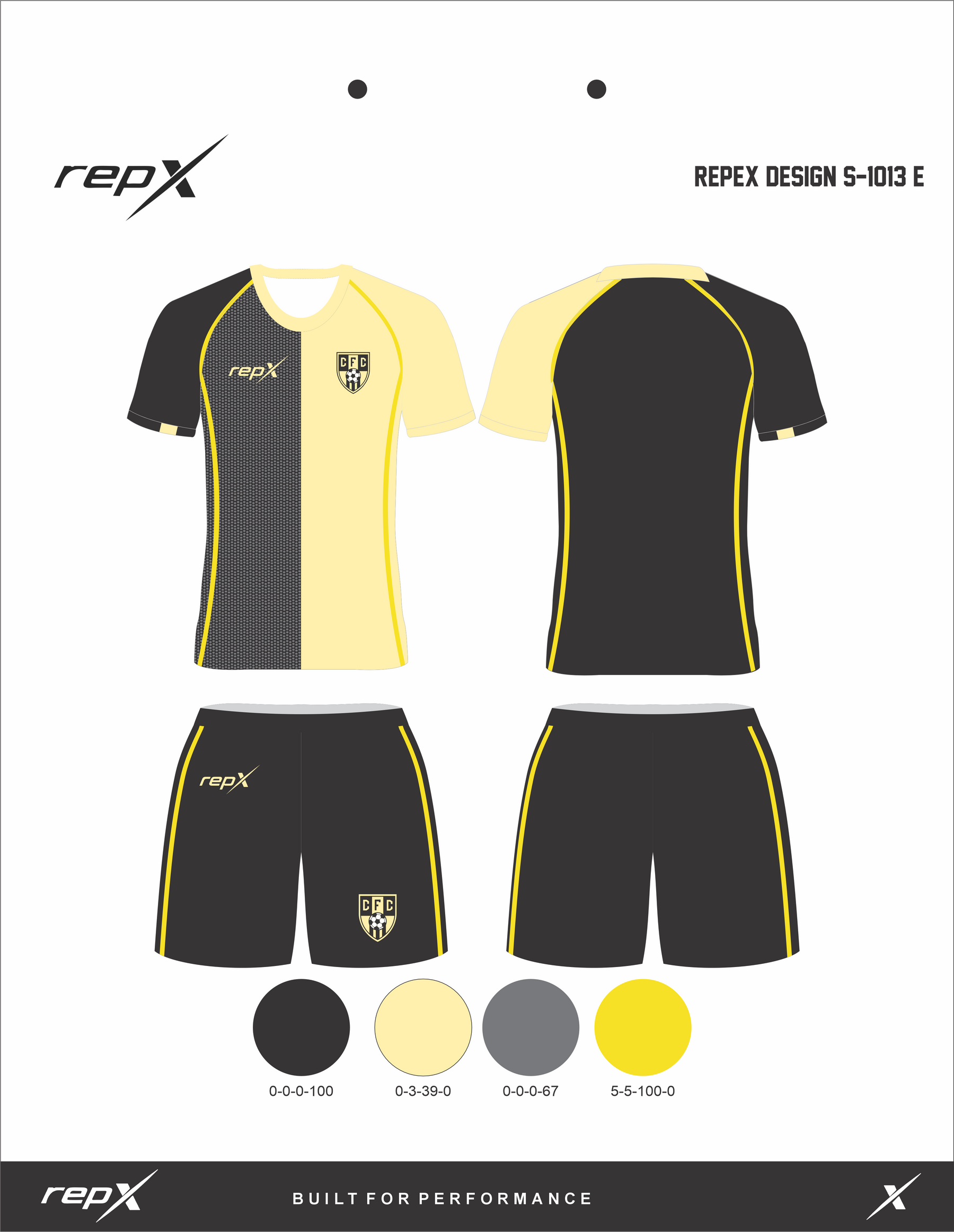 Premium Custom Soccer Jersey & Shorts Football Kit repX - DESIGN 1