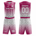Custom Basketball Uniform Set – Pink & Grey Sublimated Jersey & Shorts