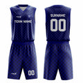 Custom Basketball Uniform Set – Navy Blue Textured Sublimated Jersey & Shorts