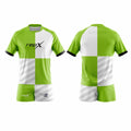 Custom Rugby Kit – Green & White Quartered Sublimated Jersey & Shorts